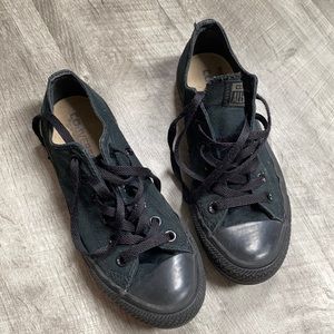 Converse All-Black Canvas Low Tops